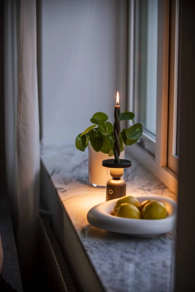 Oplaadbare tafellamp Nantes zwart voor kandelaar KonstSmide 7318307833751