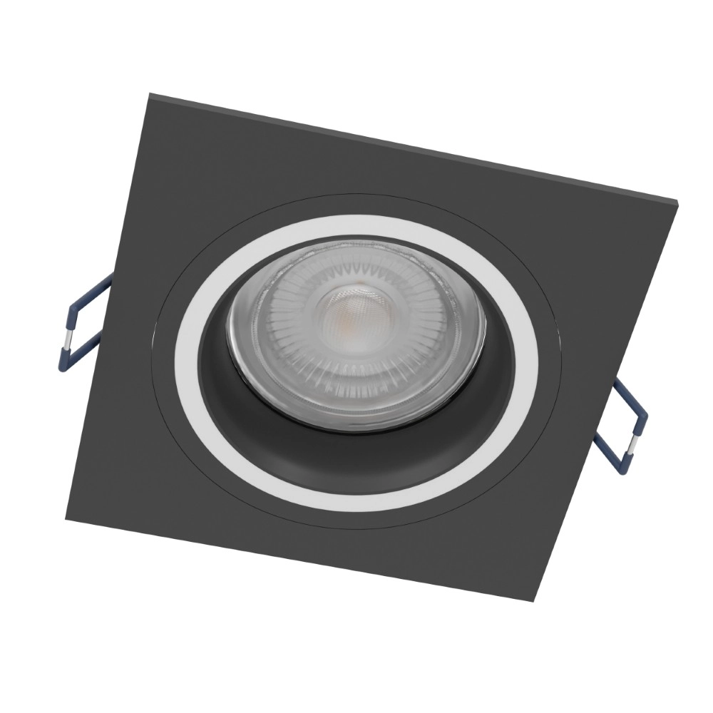 Zigbee inbouwspot Carosso-Z zwart - vierkant