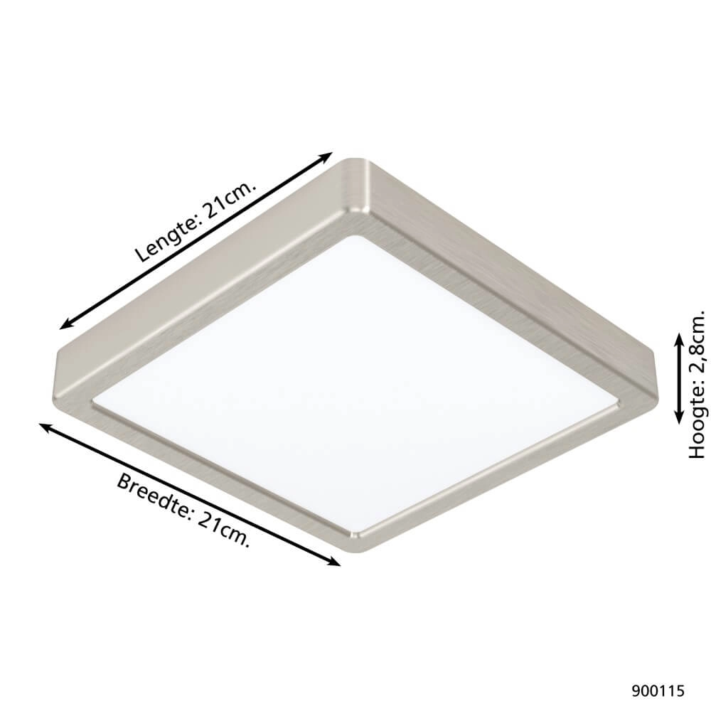 Plafonnière Zigbee Fueva-Z 21x21cm RVS Eglo 9008606225705