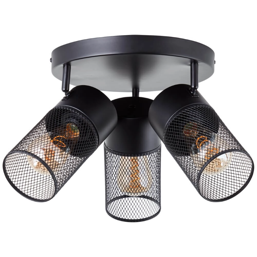 Zwarte plafondlamp Kamolo 3x E27 Brilliant 4004353409417