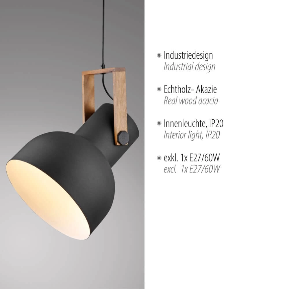 Hanglamp Cup 2.0 1-lichts zwart Just Light 4043689000714