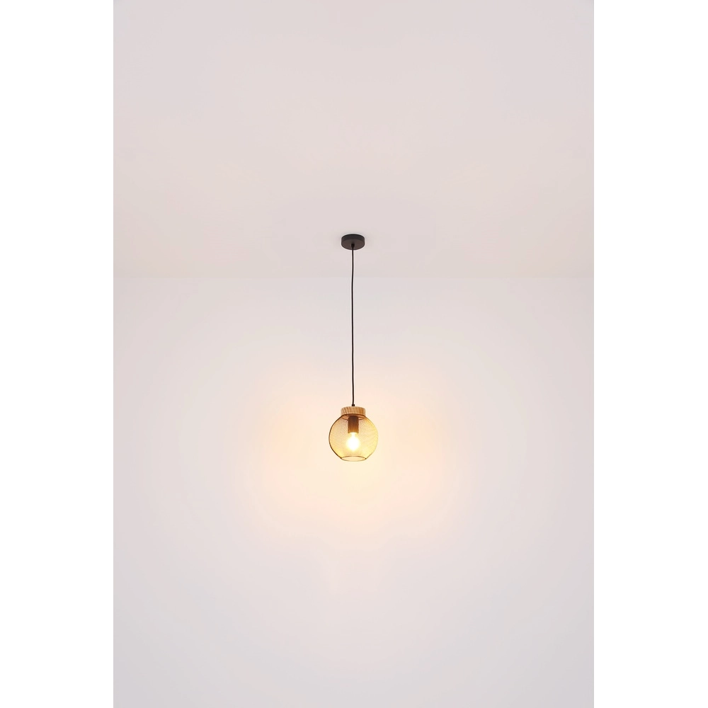 Hanglamp Pablo zwart gaas Globo 9007371423552