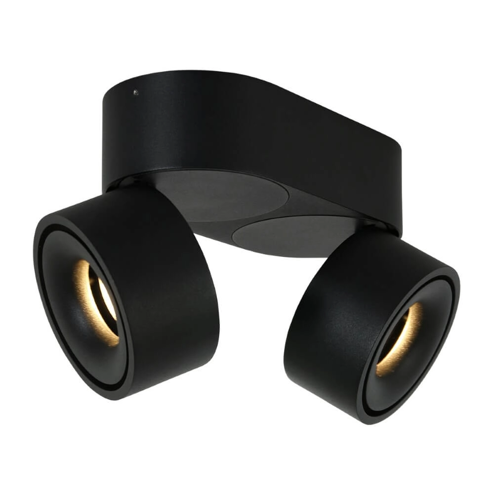 Strakke opbouwspot Fez Black 2-lichts zwart Steinhauer 8712746132502