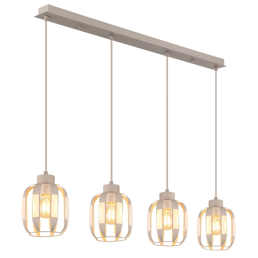Eetkamer hanglamp Arlen 4-lichts zand bruin