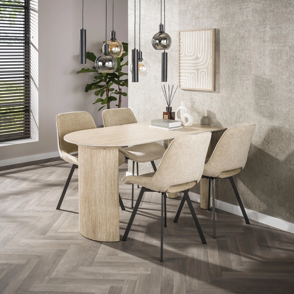 Eettafel hanglamp Sfera met glazen bollen en pendels Lyora 8716803512382