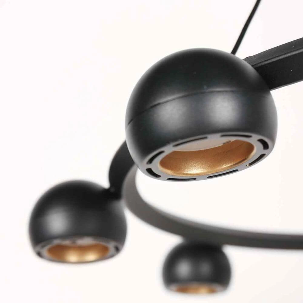 8-lichts hanglamp Marcadore rond zwart Steinhauer 8712746176636