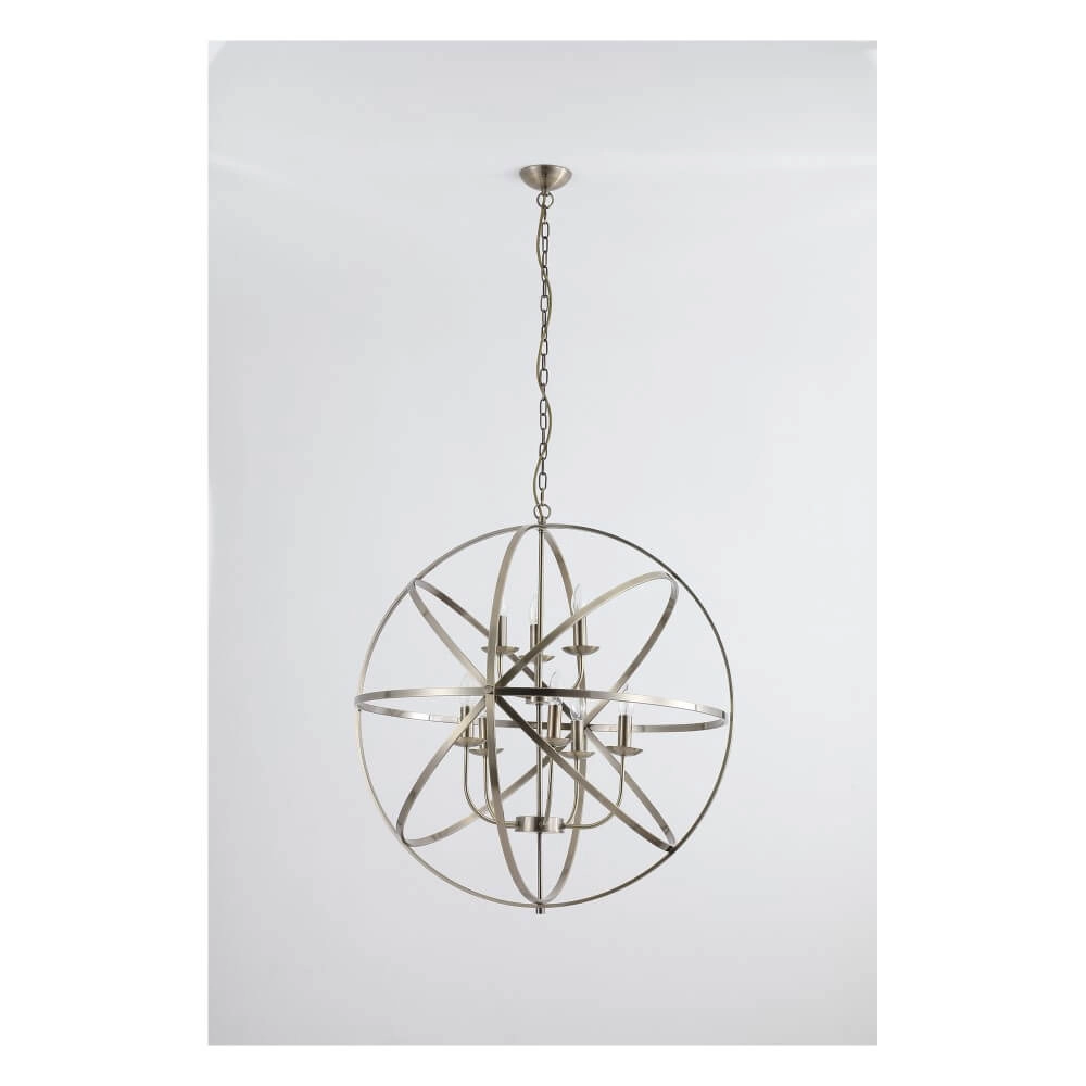 Antieke hanglamp Orbit 8-lichts goud Searchlight 5053423271910