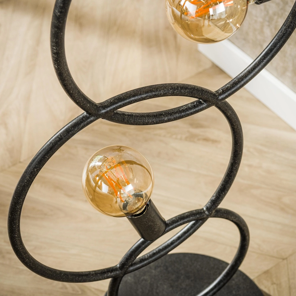 Design vloerlamp Loop zwart - 3x E27 Lyora 8716803511040