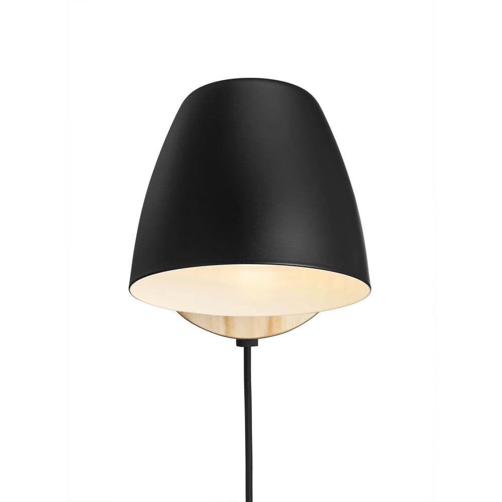 Muurlampje Theo zwart met hout Nordlux 5704924005688