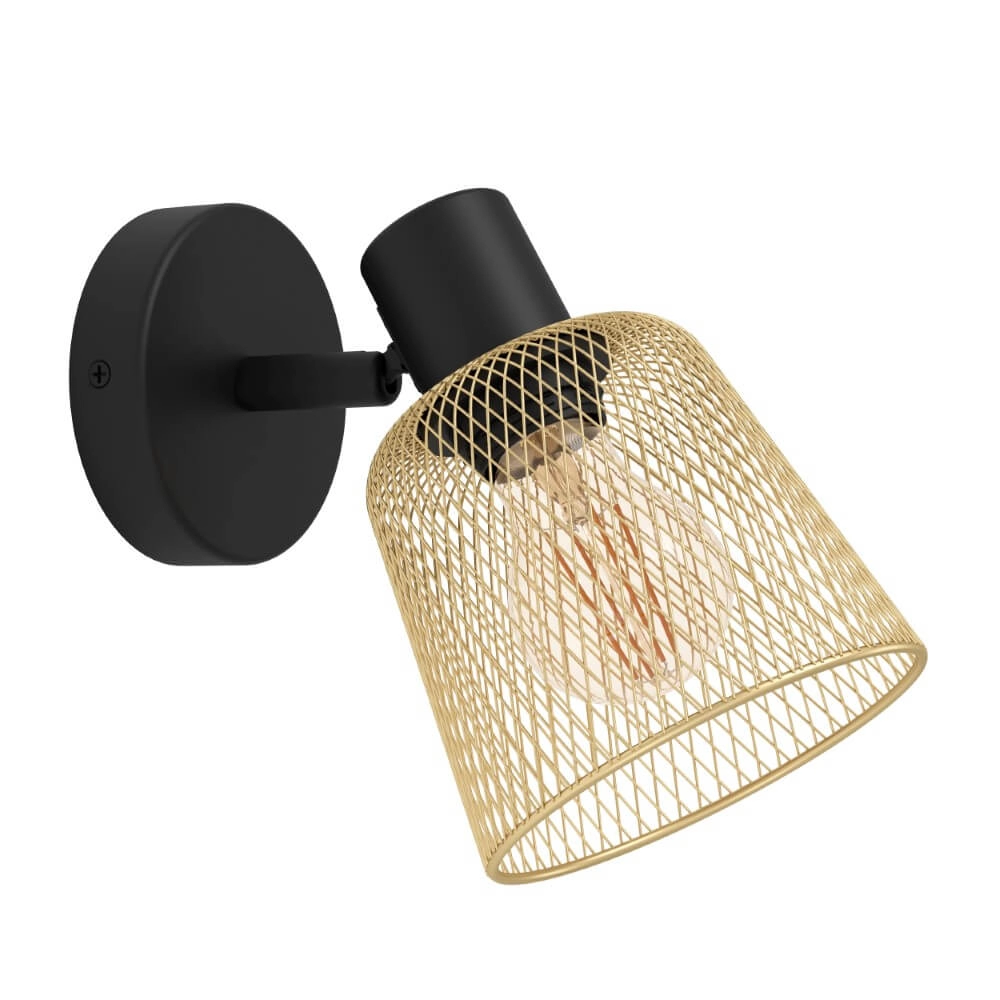 Wandlampje Coslada Goud met zwart Wandlampje Coslada Goud met zwart
