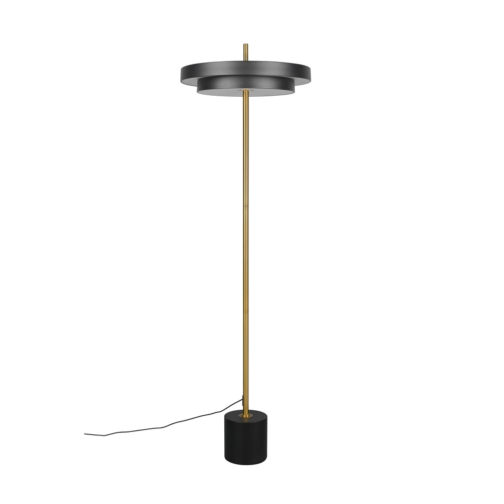 Moderne vloerlamp Keaton zwart met goud Trio 4017807655926