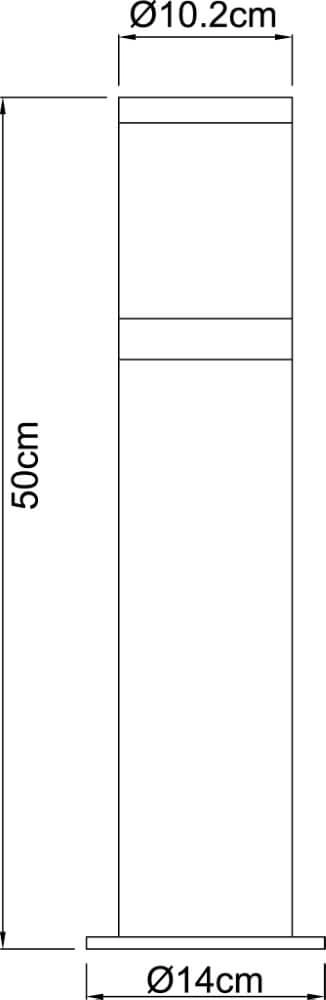 RVS terraslamp Xeloo 50 cm Globo 9007371197651