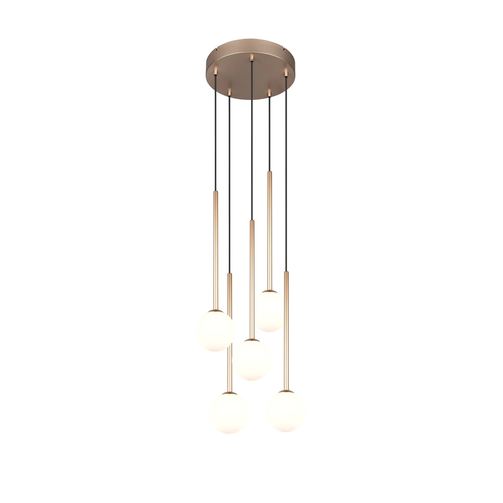 Design hanglamp Firano 5-lichts goud rond