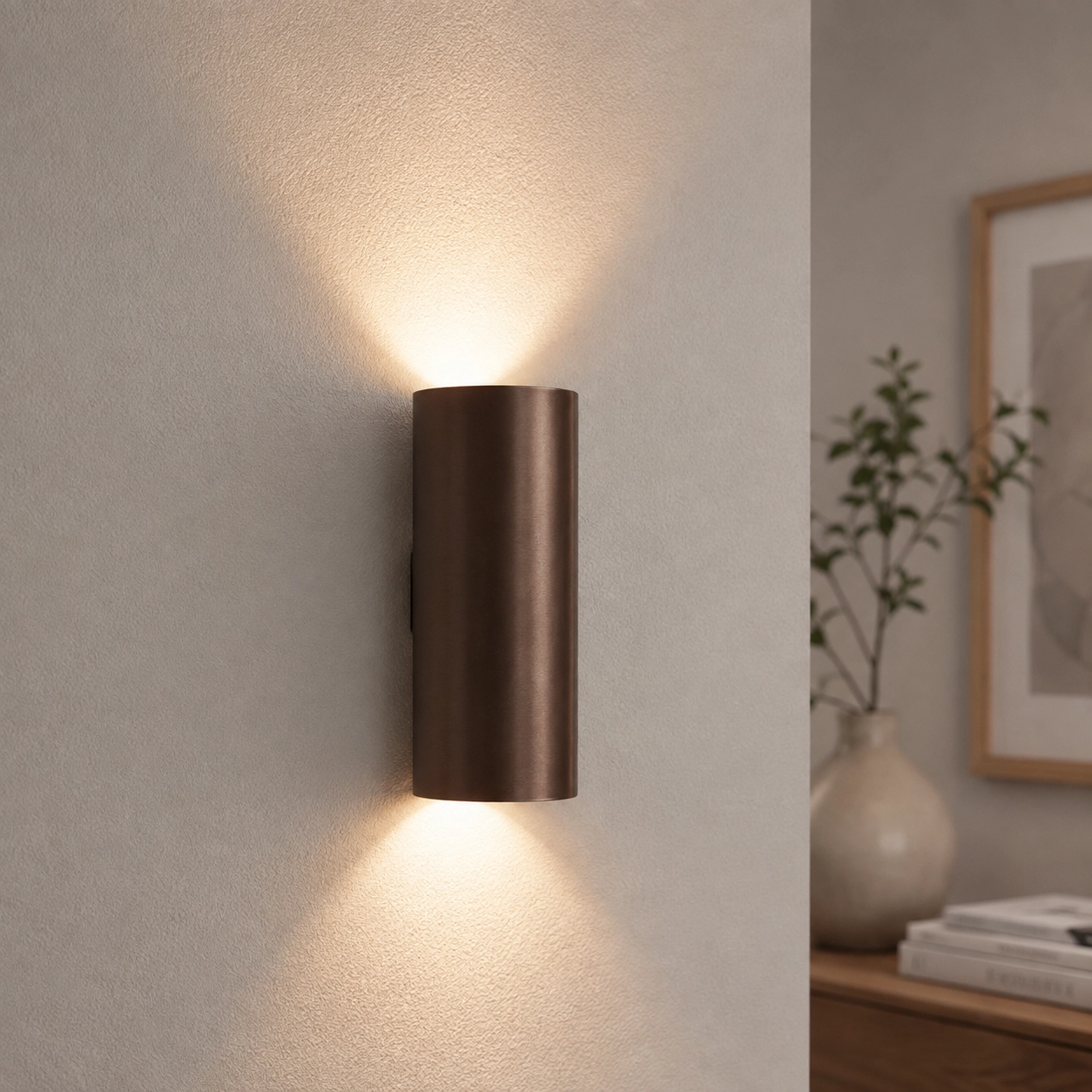 Led wandspot Brody2 Up - Down 2-lichts bronsbruin