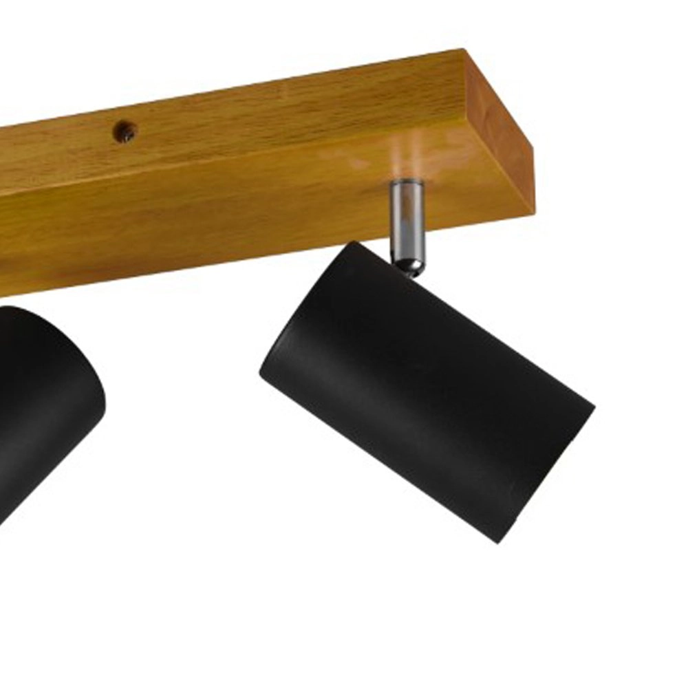 2-lichts opbouwspot Marley zwart op hout Trio 4017807487985