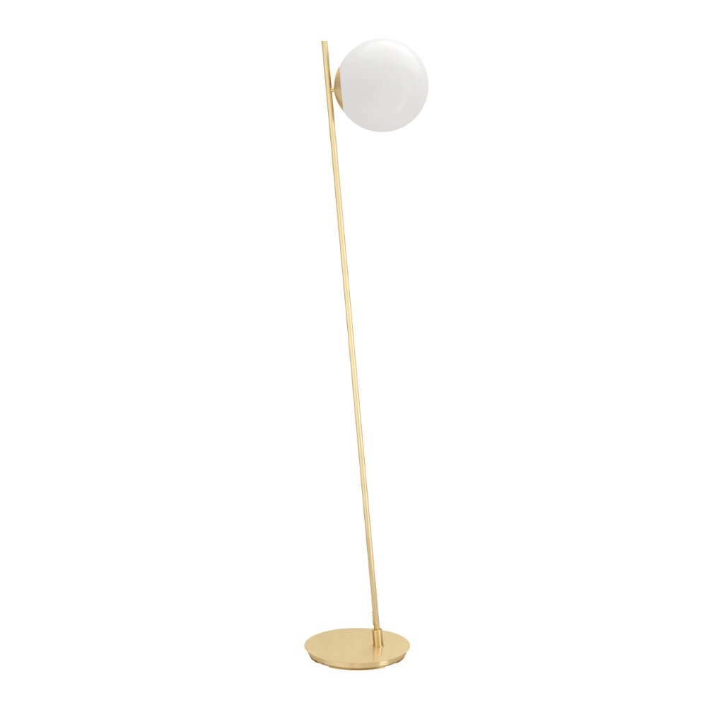 Vloerlamp Rondo 4 goud met witte bol
