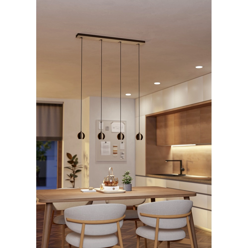 Design hanglamp Bimeda 1 donker brons 4-lichts Eglo 9008606391103