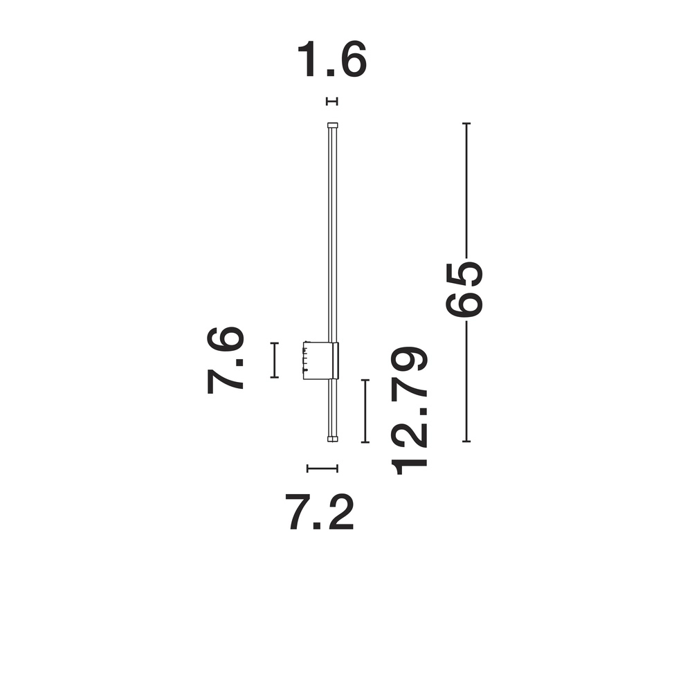 Design wandlamp Ridge zwart 65cm Lyora 5212017447265