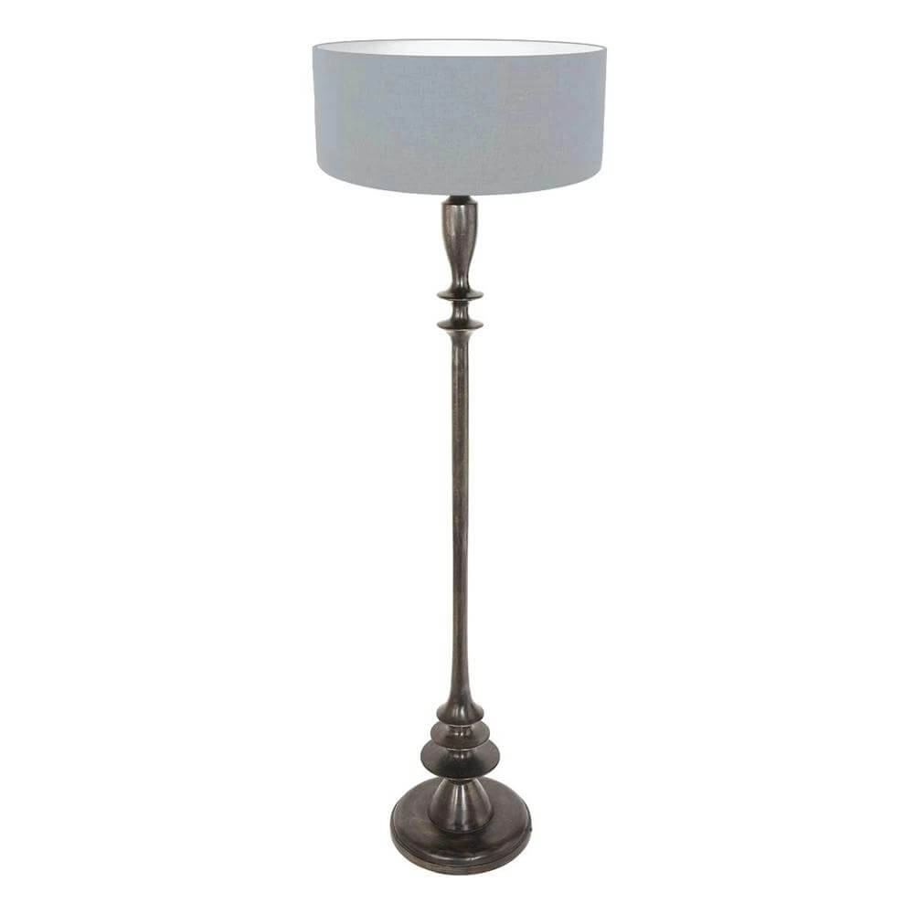 Vloerlamp Bois lichtblauwe kap