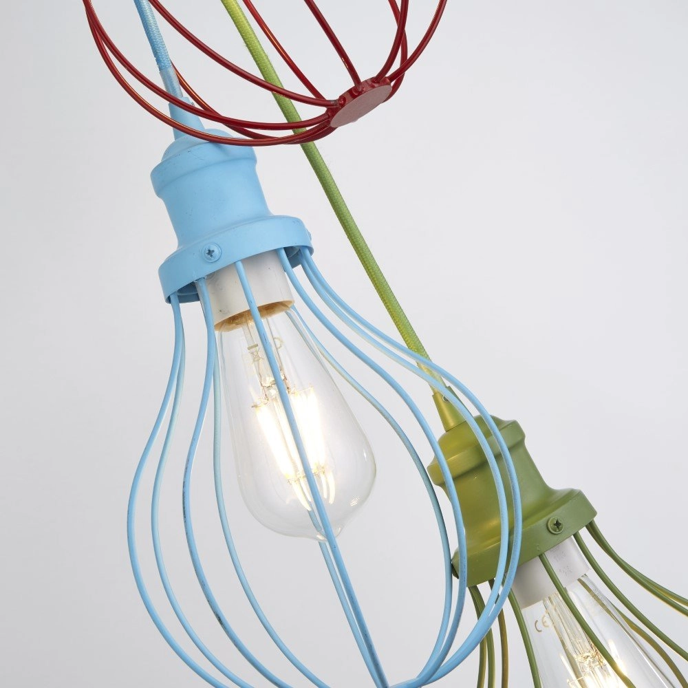 Kinderkamer hanglamp Kids 3-lichts gekleurd Searchlight 5053423167558