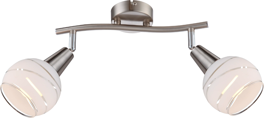 Plafondlamp Elliott 2-lichts nikkel