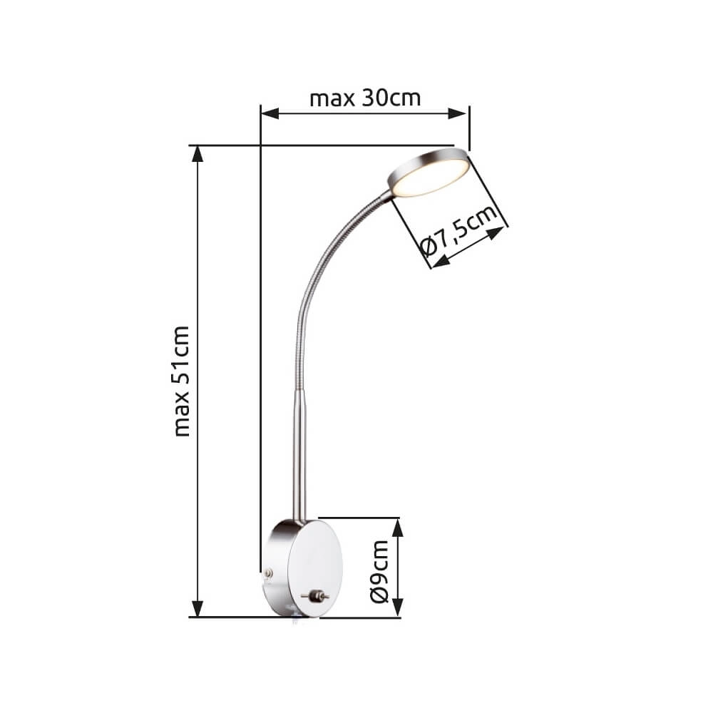 Wandlamp Pegasi chroom met snoer Globo 9007371324088