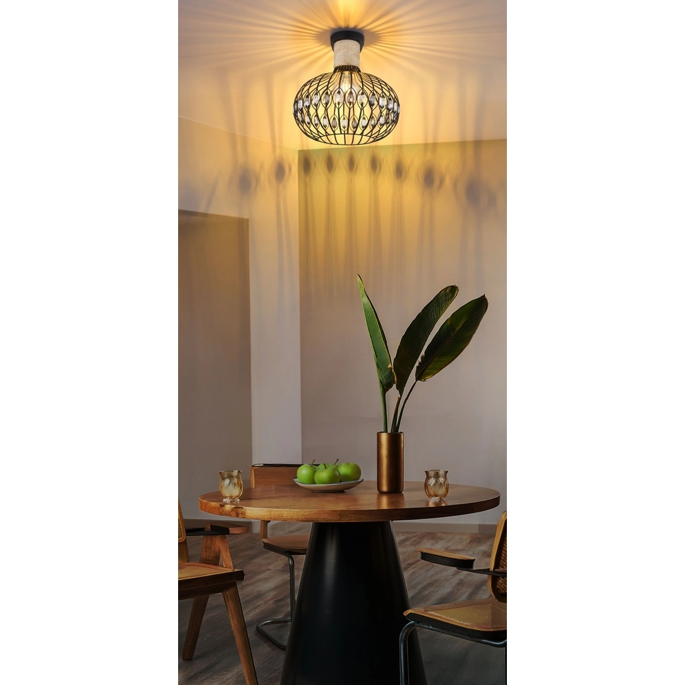 Plafondlamp Dorthy landelijk zwart Globo 9007371575060