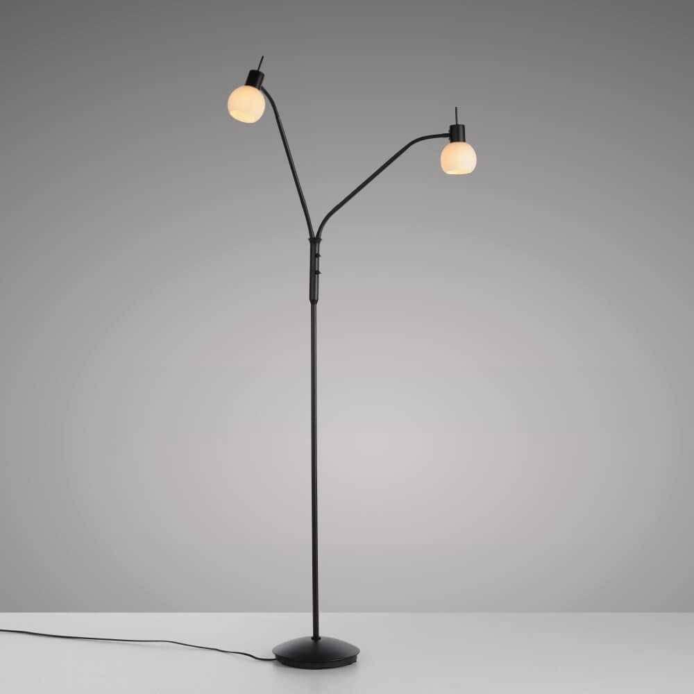 Zwarte vloerlamp Loki 2-lichts Just Light 4043689000837