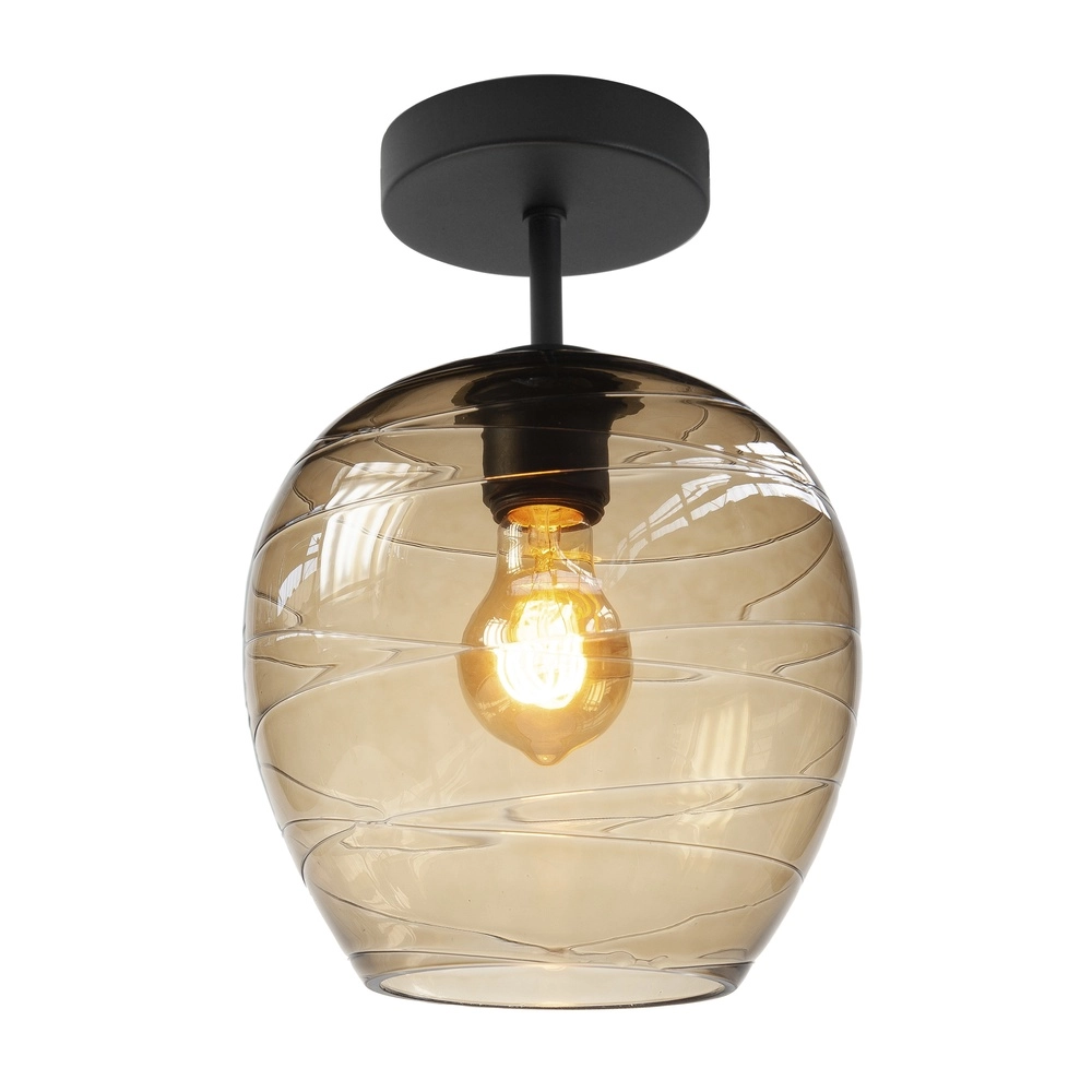 Plafondlamp Fantasy zwart met goud glas Ø 22cm
