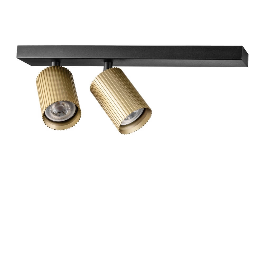 Ceiling spotlight Onis 2-light - gold with black Lyora 4255805301876
