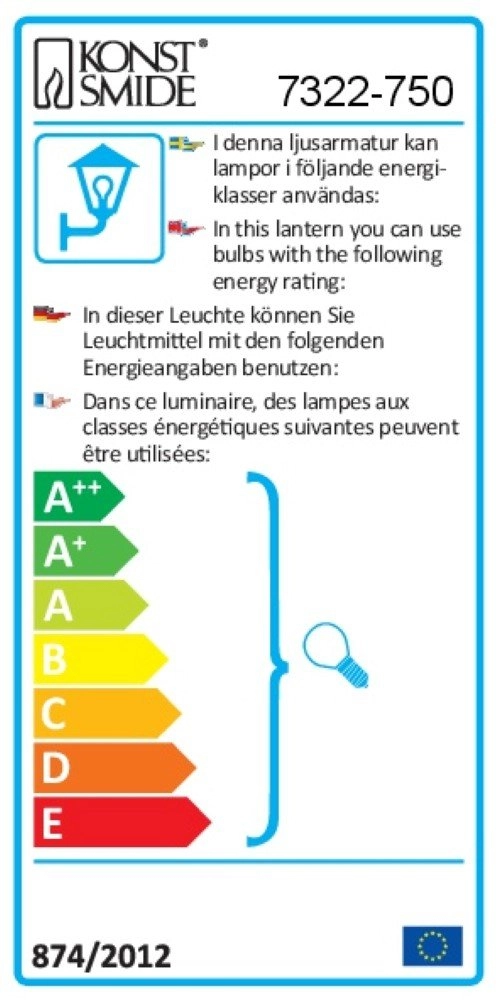 Bollamp Nemi met schemersensor zwart KonstSmide 7318307322750