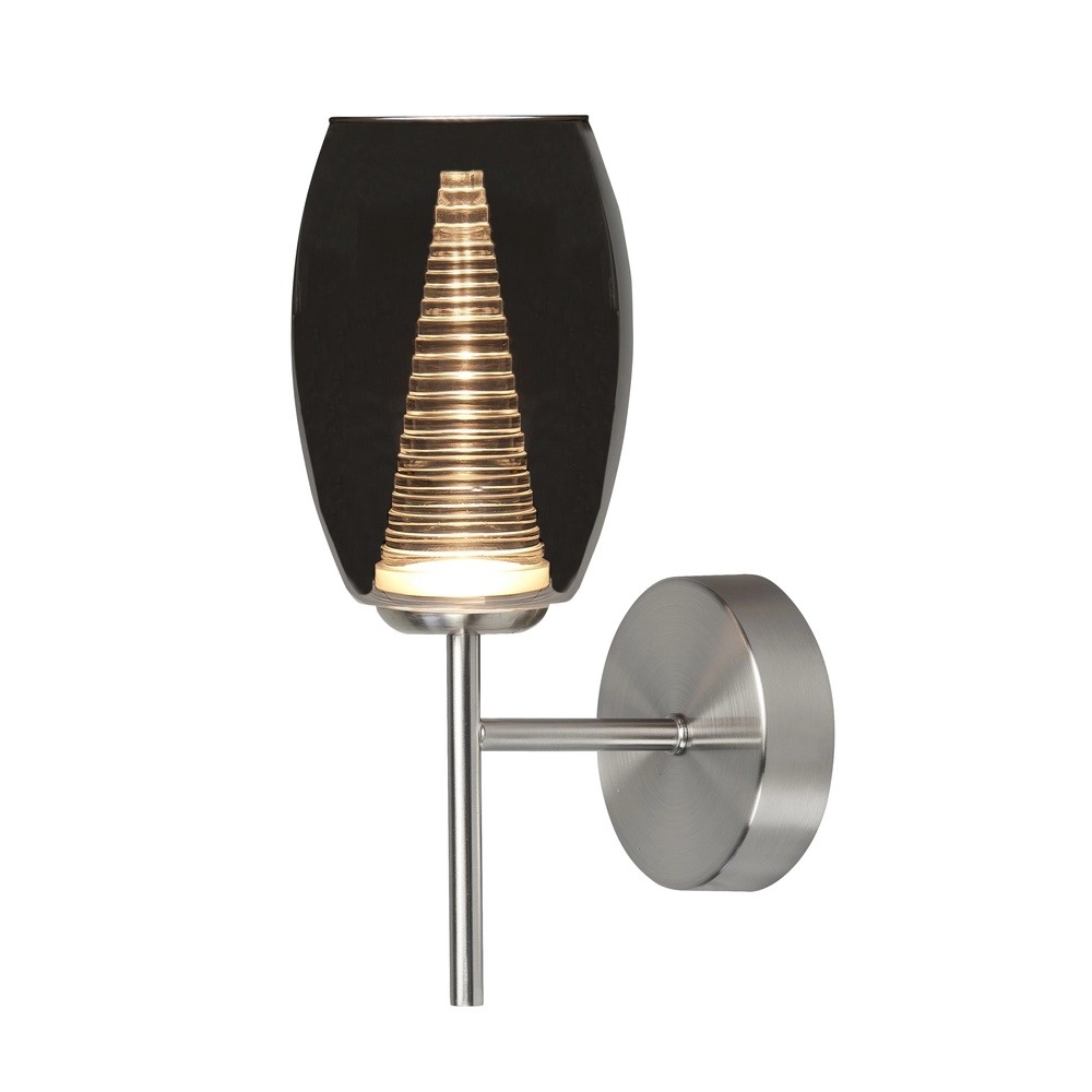 Wandlamp Nebula nikkel met smoke glas