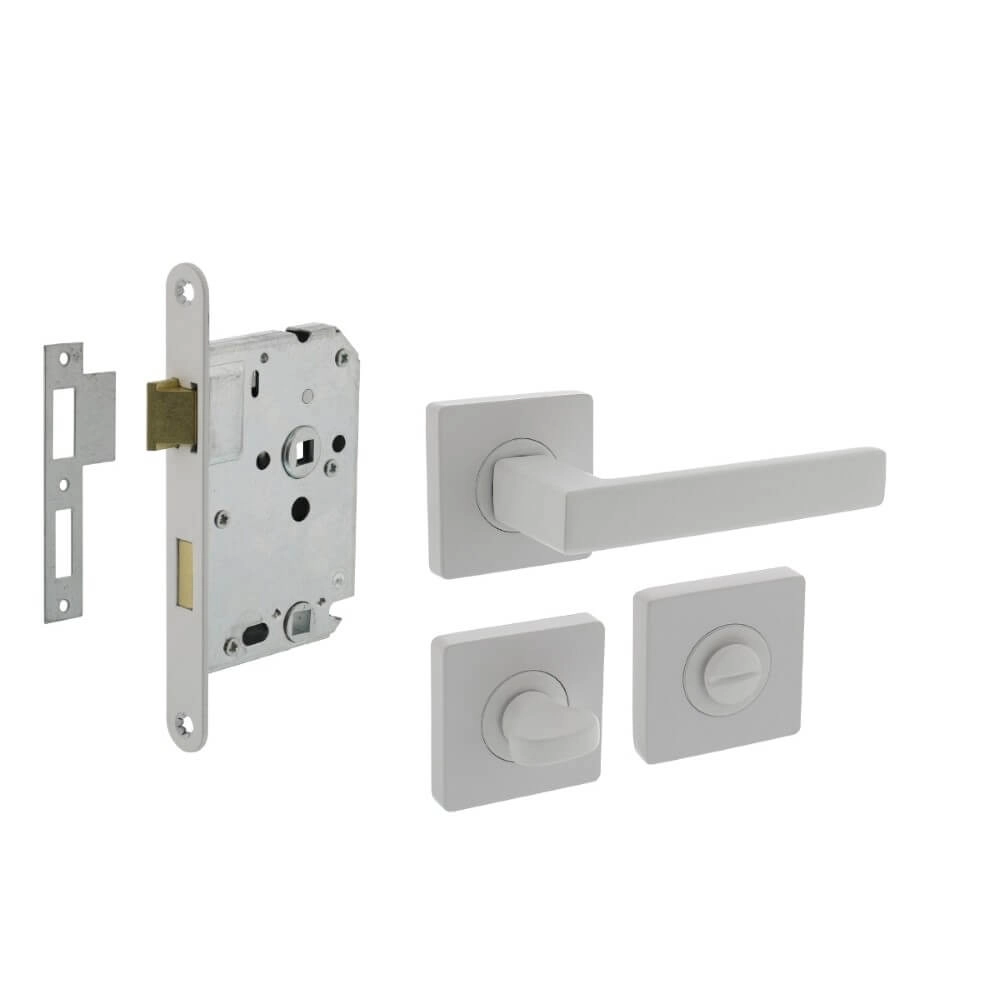 Compleet deurklinkset Hera wit toilet Compleet deurklinkset Hera wit toilet