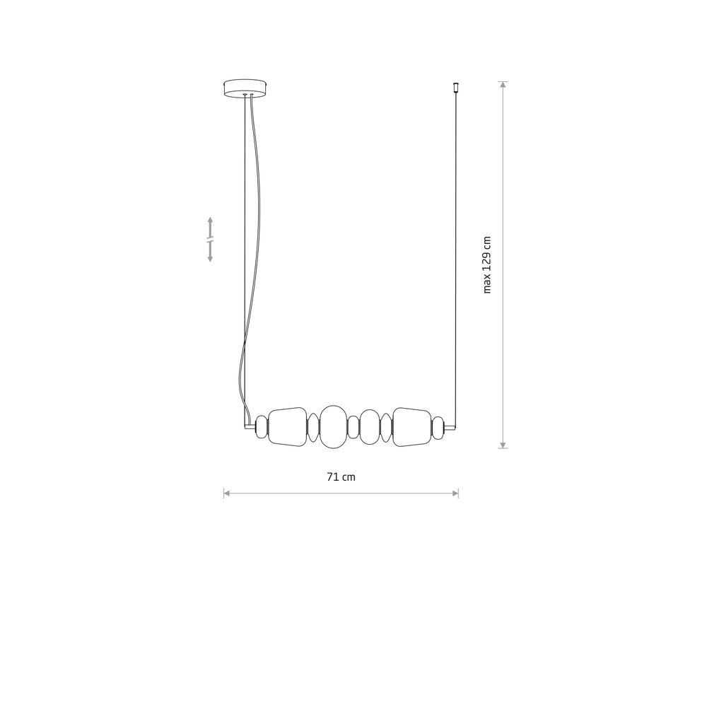 Hanglamp Ceramic Led keramiek en glas 71cm Lyora 5903139117005