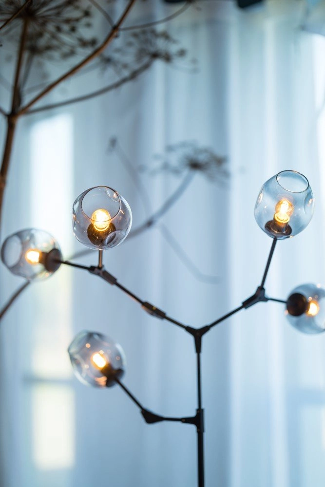 Design vloerlamp Lime 5-lichts zwart met smoke glas ETH 8720195300748
