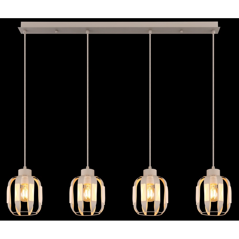 Eetkamer hanglamp Arlen 4-lichts zand bruin Globo 9007371580569