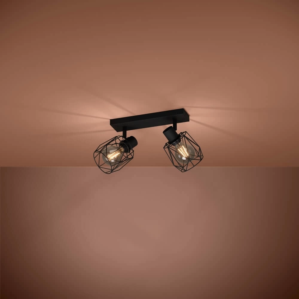 2-lichts plafondlamp Tossino zwart Stars of Light 9008606221080