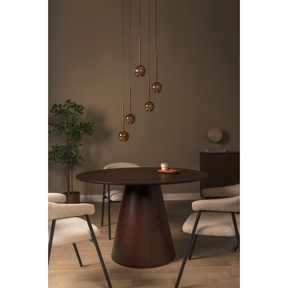 Design hanglamp Calina 5-lichts met amber bollen Premium by Lucide 5411212242150
