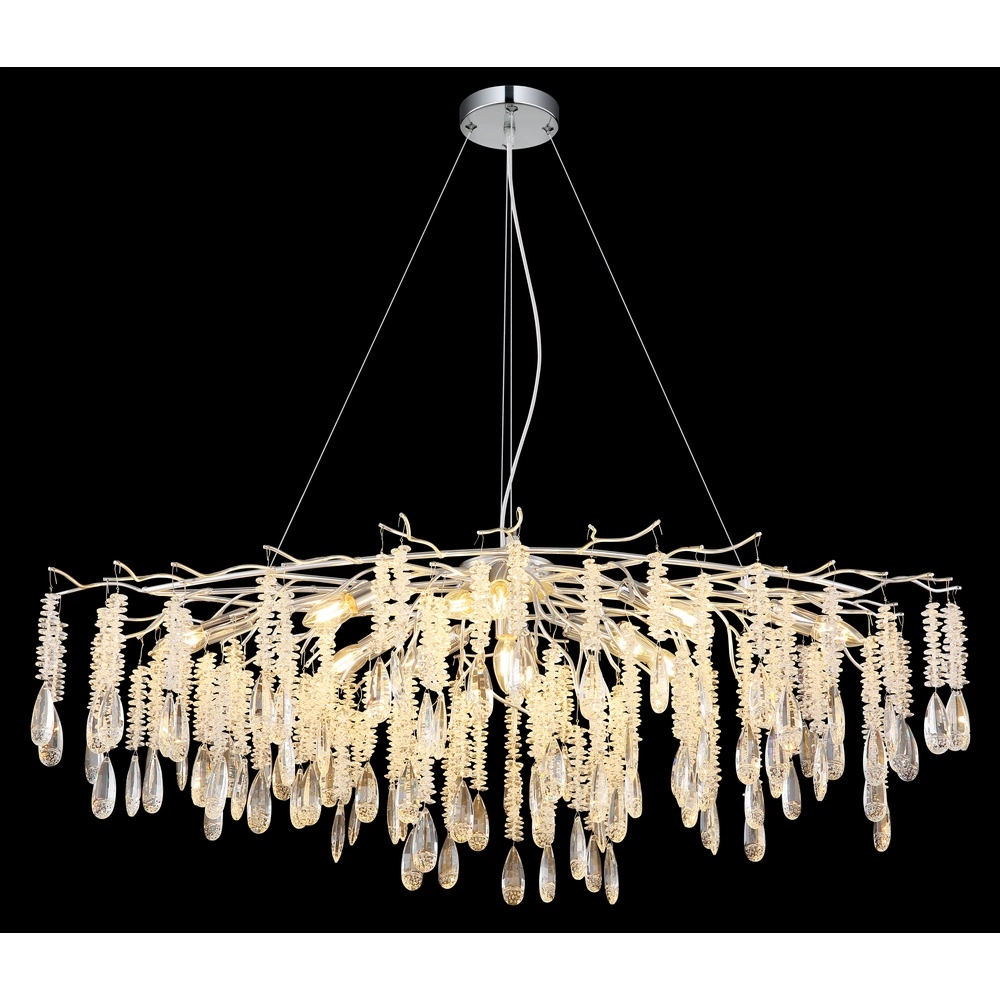 Hanglamp Kinga zilvergrijs 120cm Globo 9007371569991