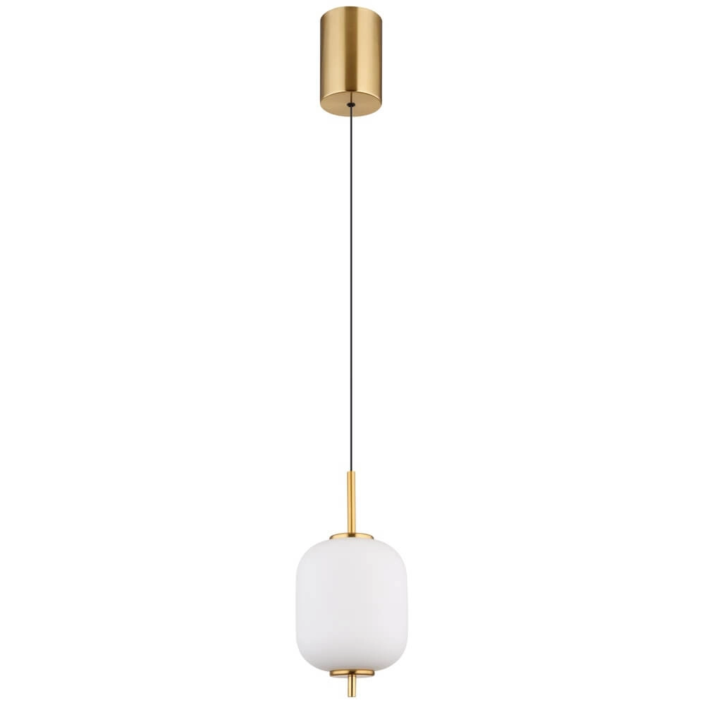 Gouden hanglamp Ewald enkel wit glas Ø 13,5cm Globo 9007371458578