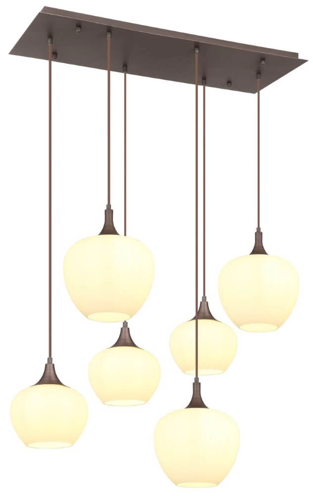 Bruine hanglamp Maxy 6-lichts