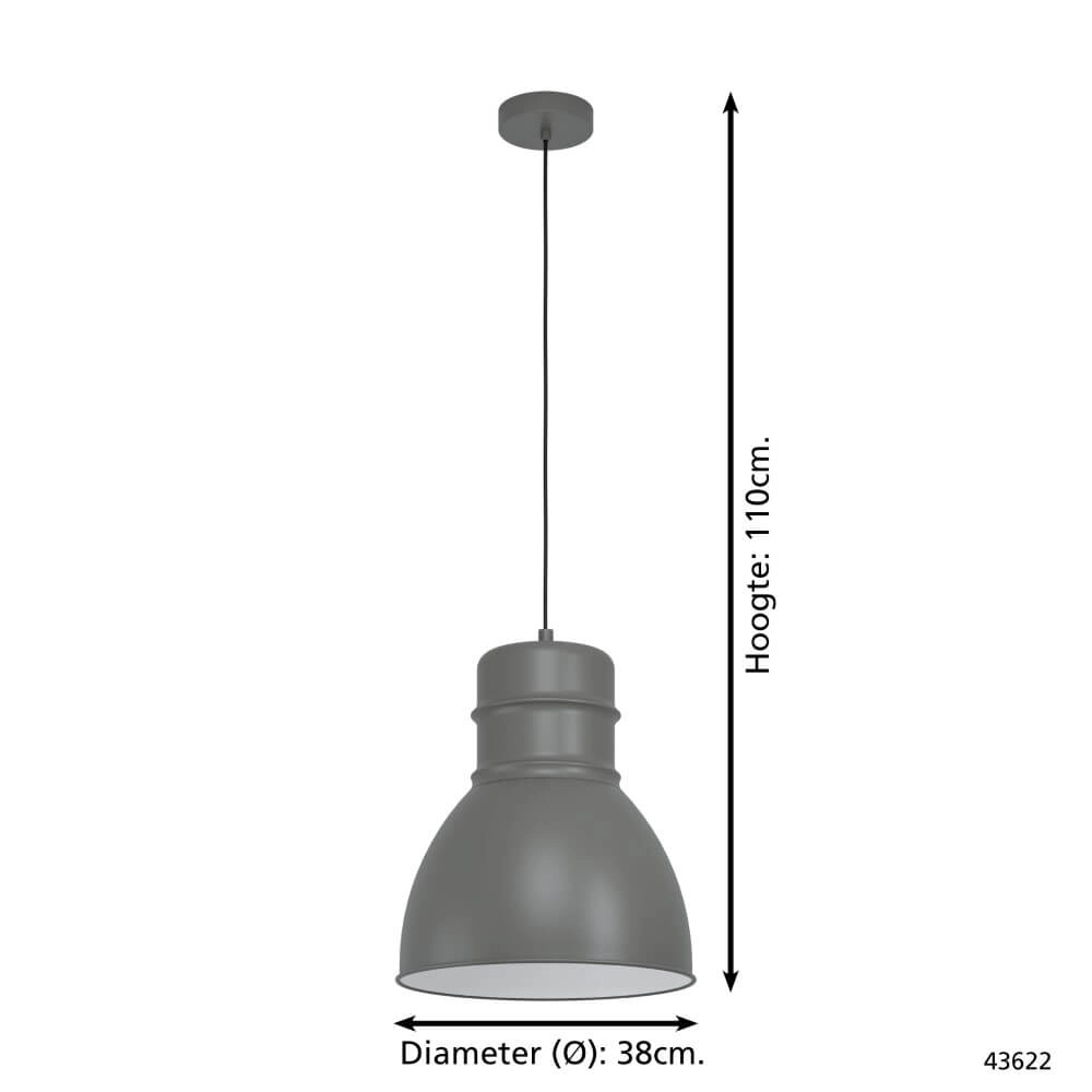 Grijze hanglamp Ebury Ø 38cm Eglo 9002759436223