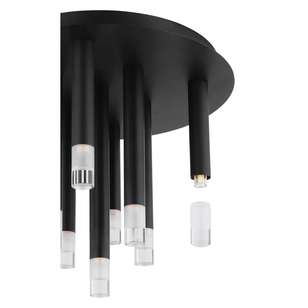 Design plafondlamp Ryan 9-lichts zwart Globo 9007371484058