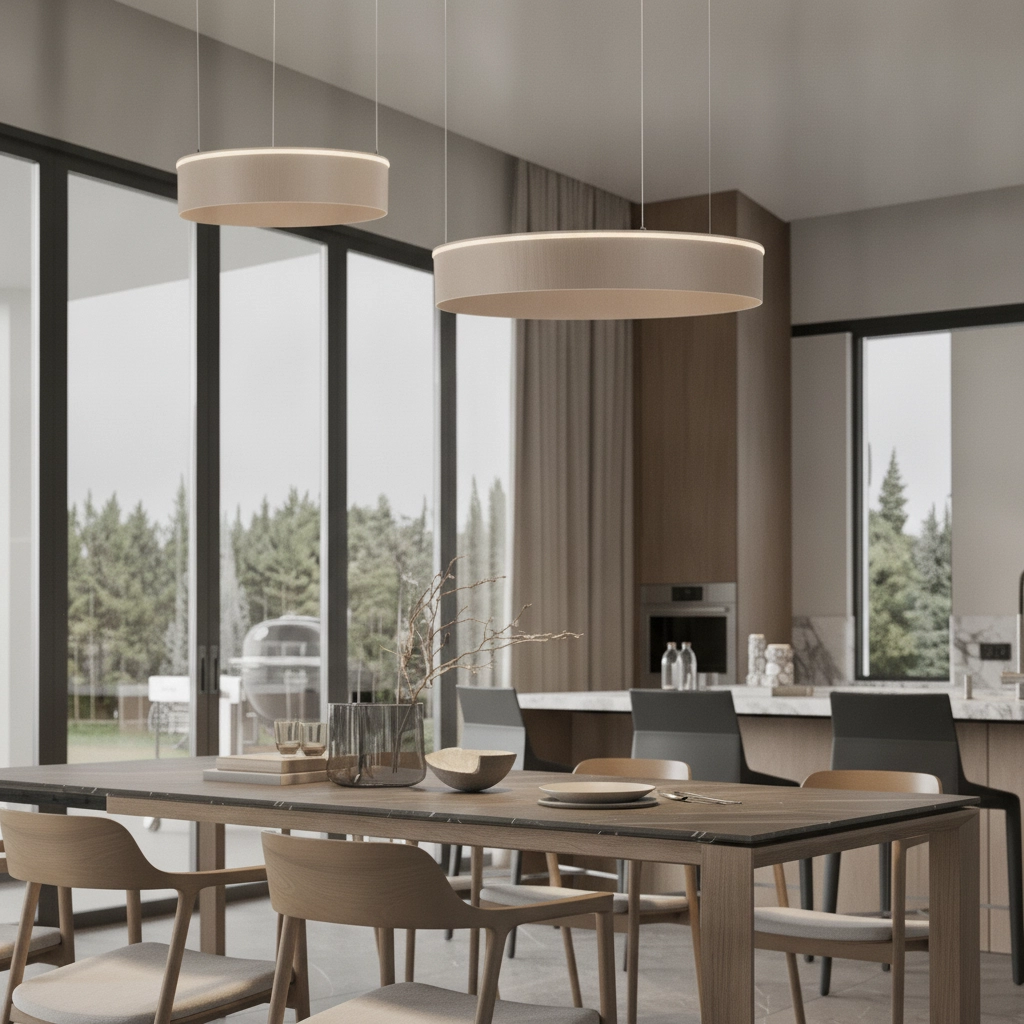 Moderne hanglamp Olivia dubbel zand bruin