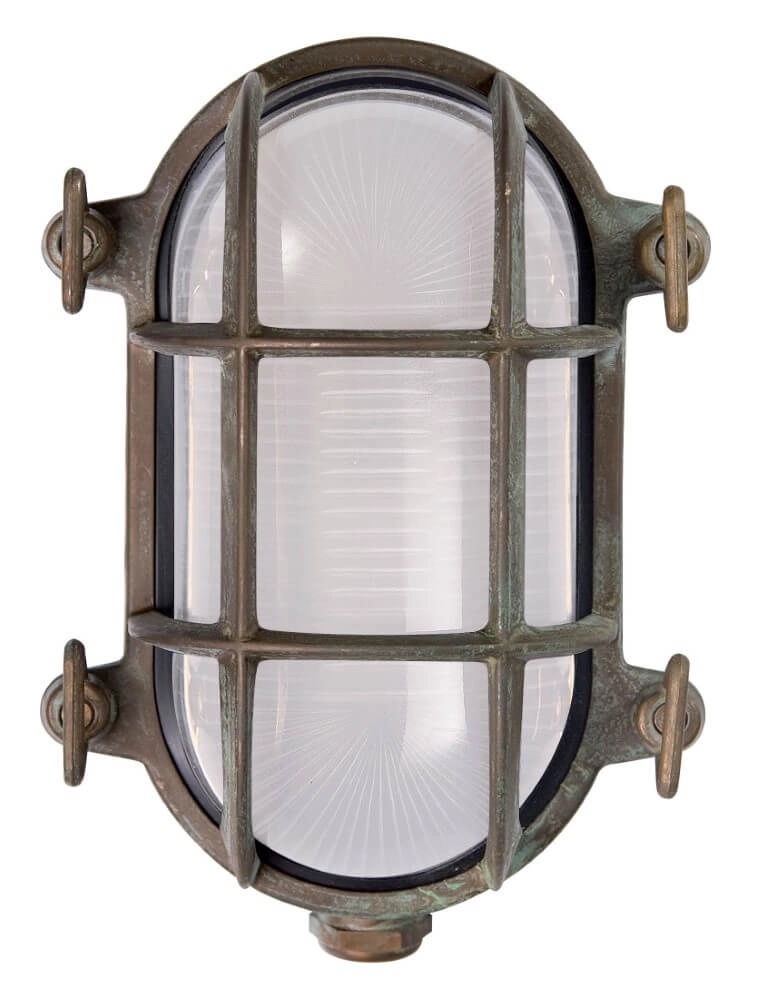 Messing buitenlamp Tortuga transparant glas