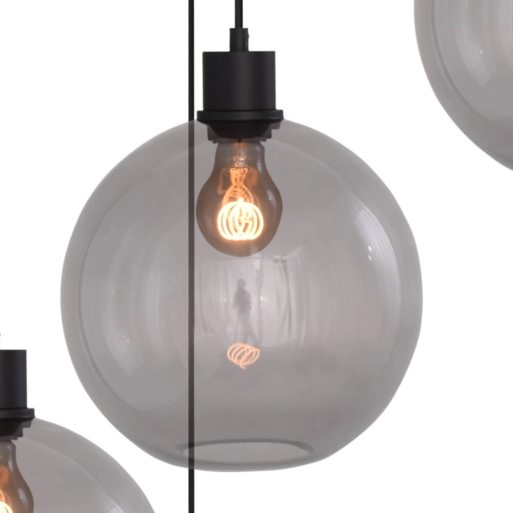 Vide hanglamp Lazise 5x Ø 20cm zwart Masterlight 8718121303574