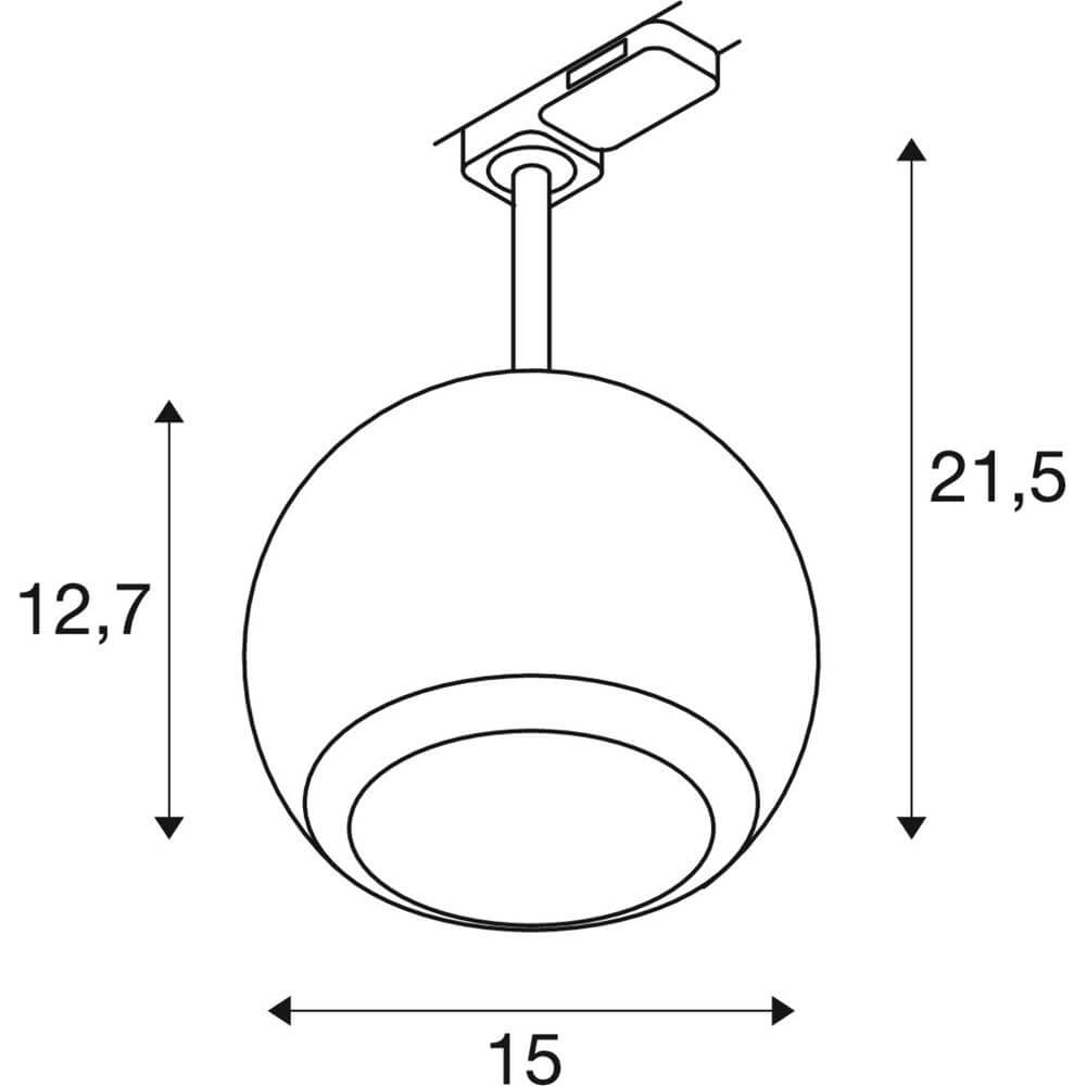 Spot voor rail Light Eye 150 wit Ø 15cm 3-fase SLV 4024163295413