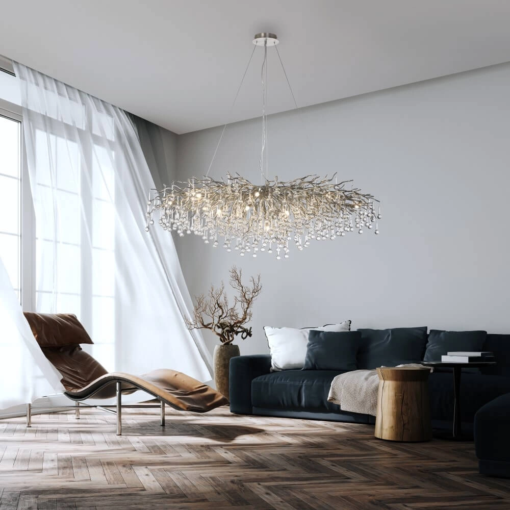 Grote kroonluchter Icicle staal Paul Neuhaus 4012248332924