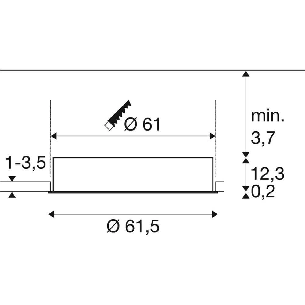 Inbouw plafondlamp Medo 60 wit Ø 60cm met frame SLV 4024163297660