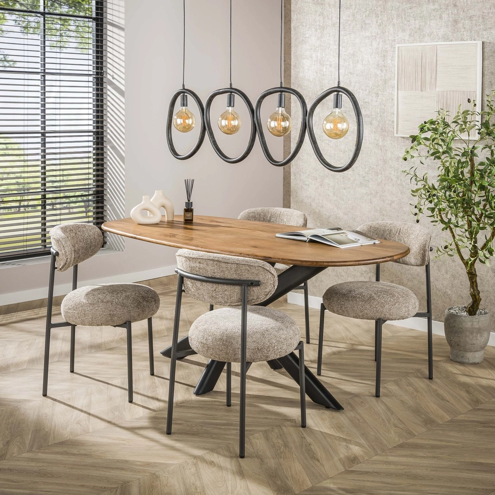Ringen hanglamp Pebble artic zwart - 4x E27 Lyora 8716803511019